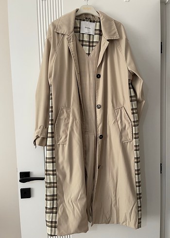 Bershka Bej Kadın Uzun Trençkot - Görsel 3