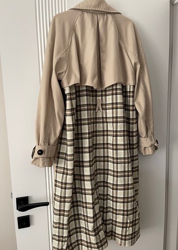 Bershka Bej Kadın Uzun Trençkot - Görsel 6