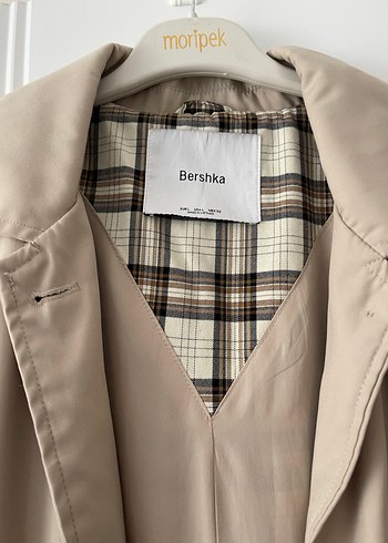 Bershka Bej Kadın Uzun Trençkot - Görsel 5