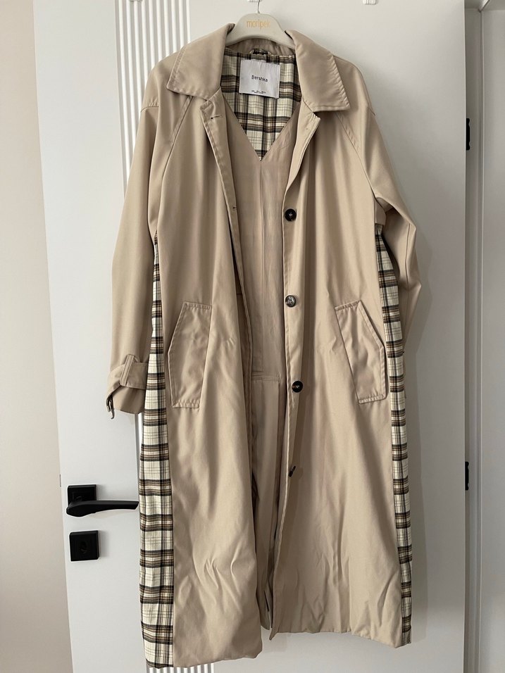 Bershka Bej Kadın Uzun Trençkot - Görsel 3