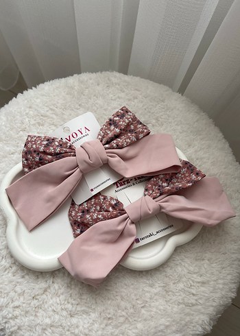 Bohem Tarzda Pembe Fiyonk Saç Tokaları - Görsel 3