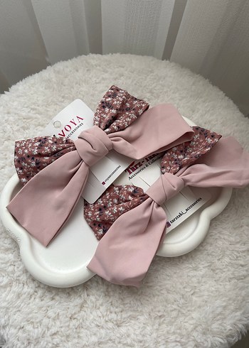 Bohem Tarzda Pembe Fiyonk Saç Tokaları - Görsel 2