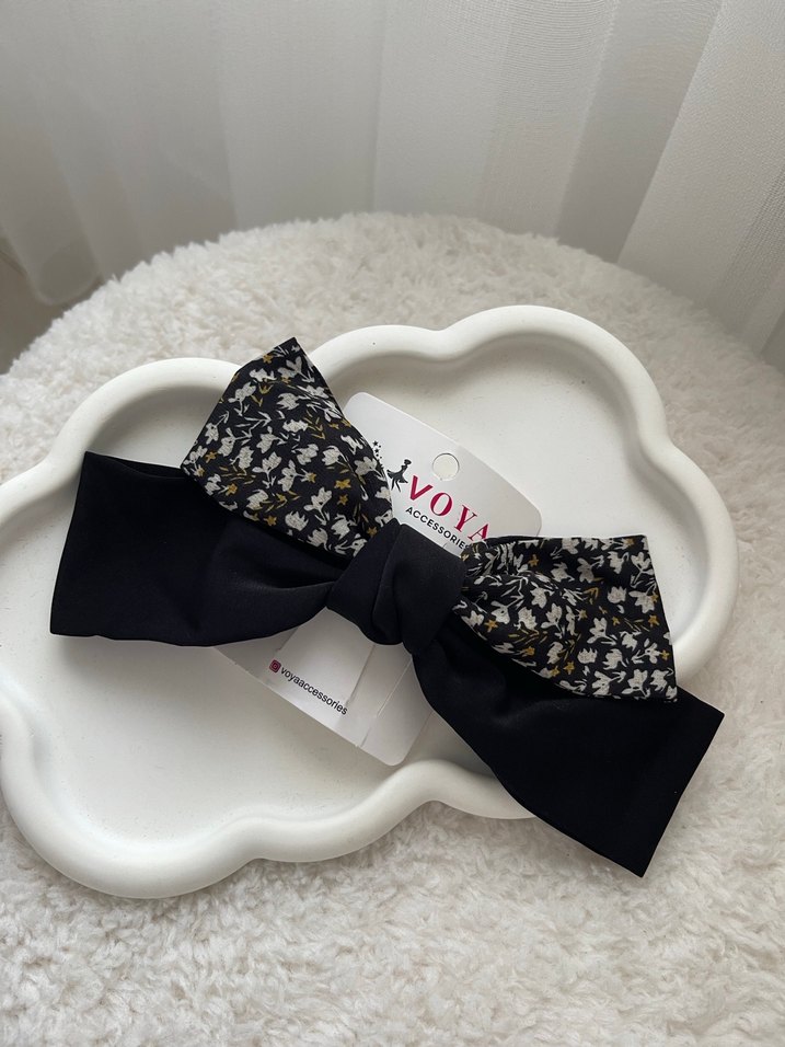 Siyah Desenli Fiyonk Saç Tokası - Görsel 2