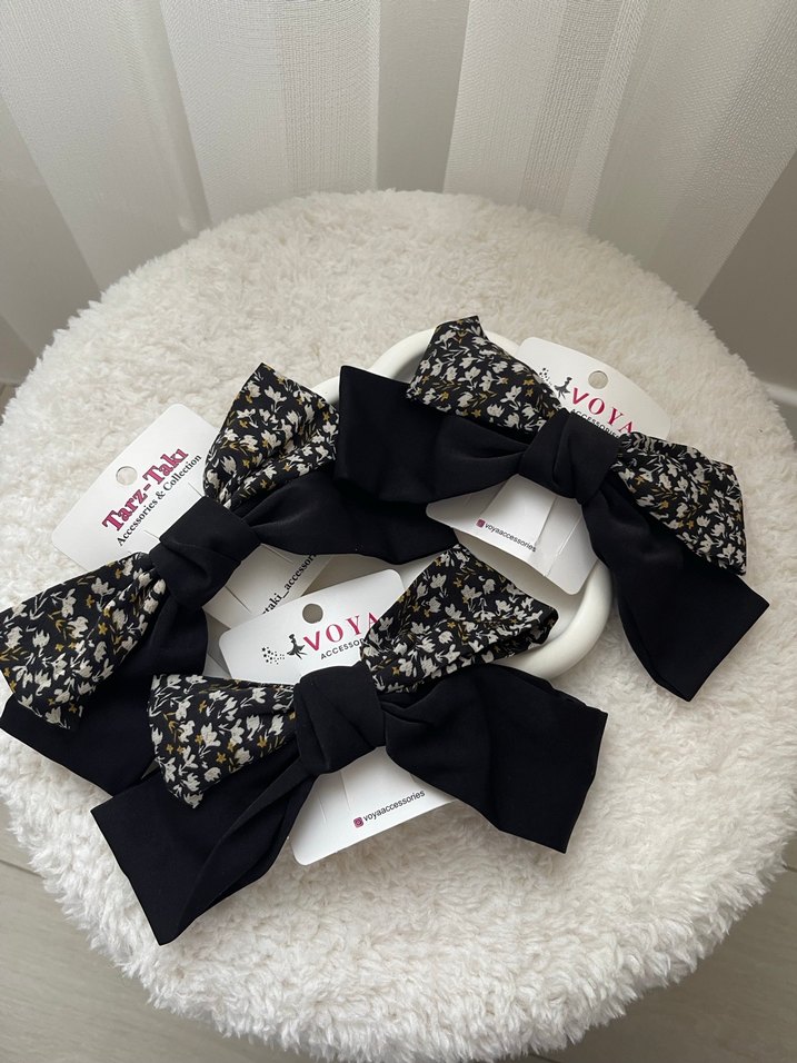 Siyah Desenli Fiyonk Saç Tokası - Görsel 3