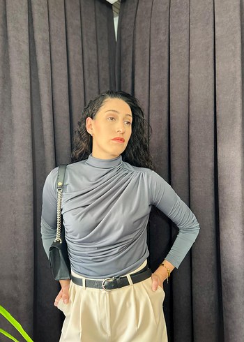 Büzgülü Bluz Body - Görsel 3