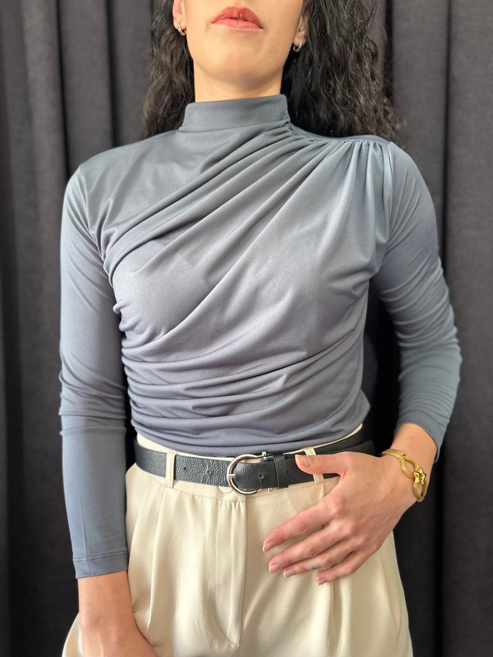 Büzgülü Bluz Body - Görsel 4