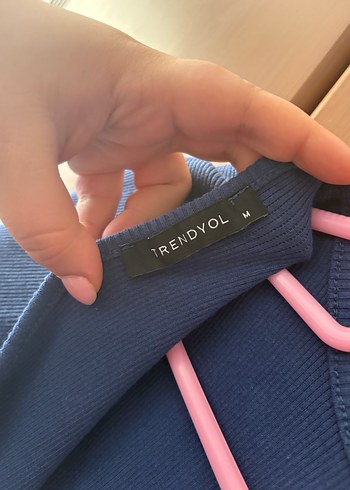 Mavi Hamile Midi Elbise - Görsel 3