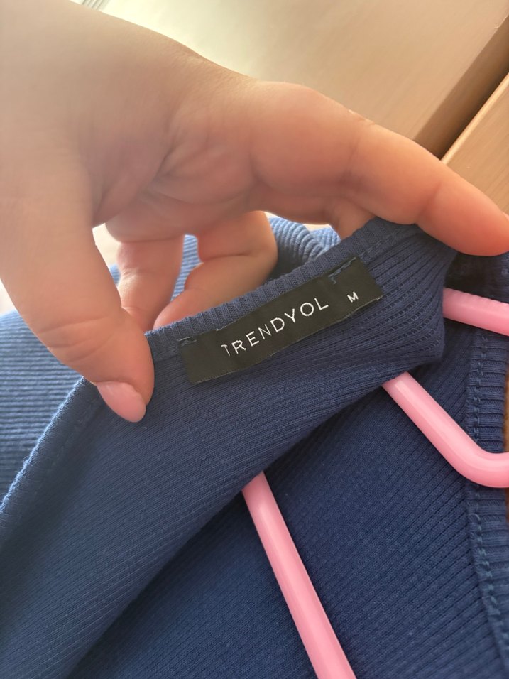 Mavi Hamile Midi Elbise - Görsel 3