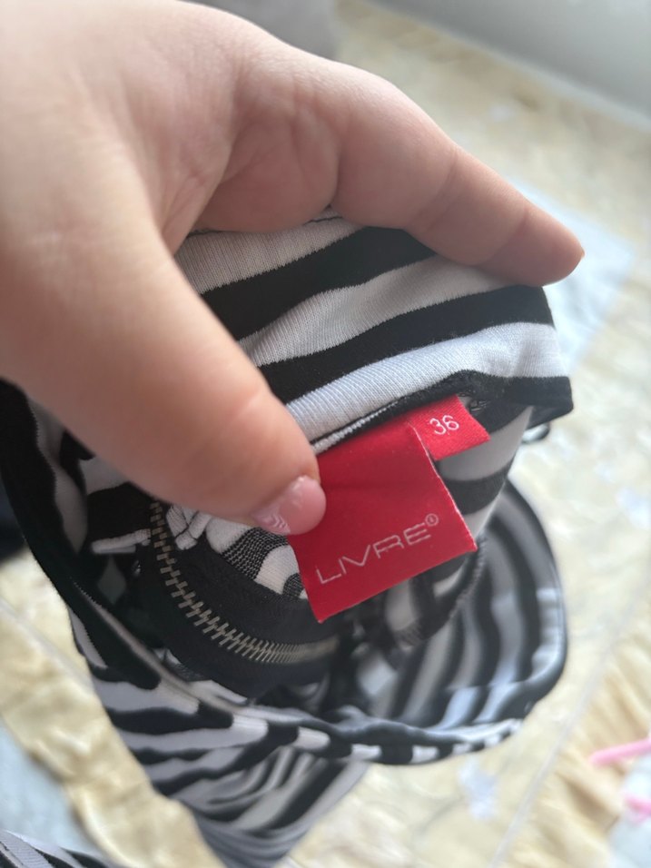 Gri Çizgili Mini  Etek - Görsel 3