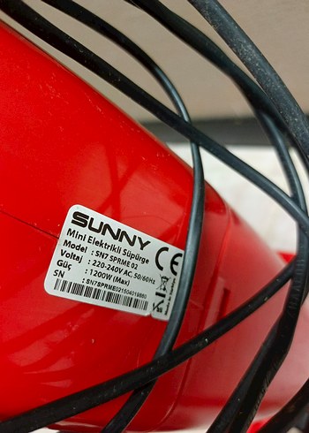 SUNNY Kırmızı Renkli Elektrikli Süpürge - Görsel 5