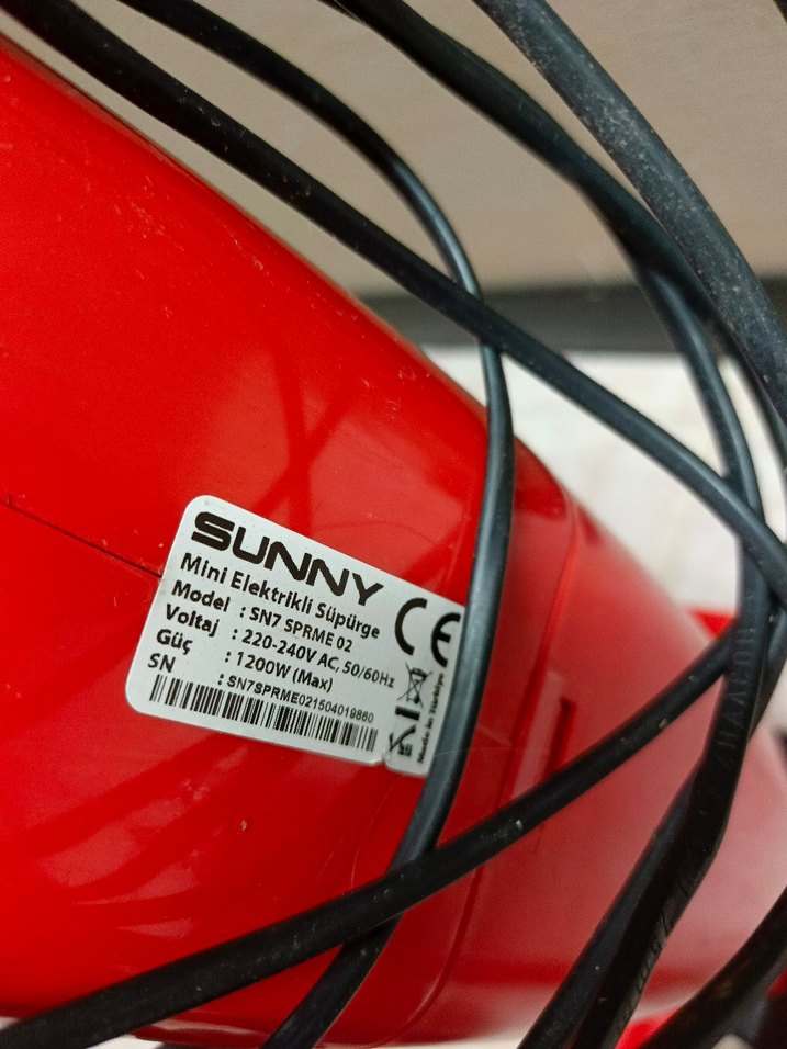 SUNNY Kırmızı Renkli Elektrikli Süpürge - Görsel 5