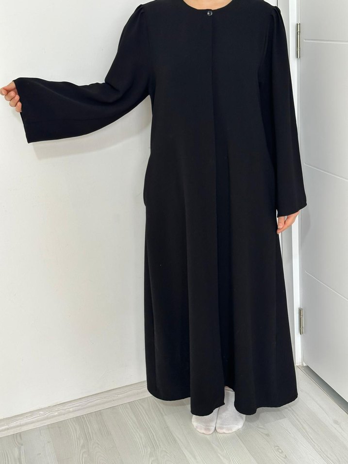 Siyah Uzun Kollu Abaya - Görsel 2
