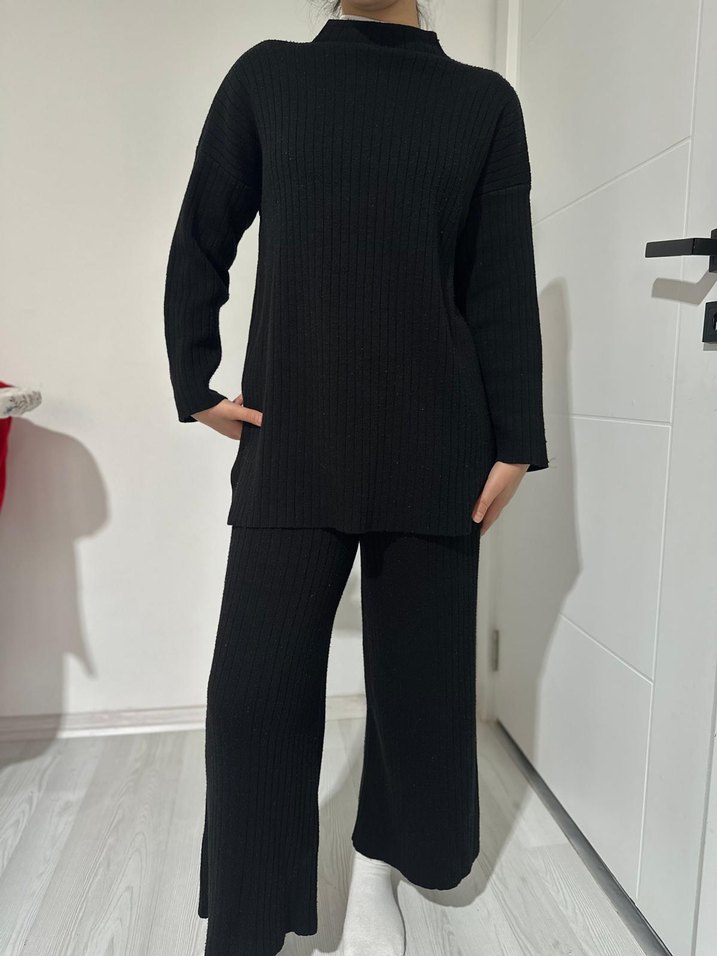 Siyah Kadın Triko Takım - Görsel 3