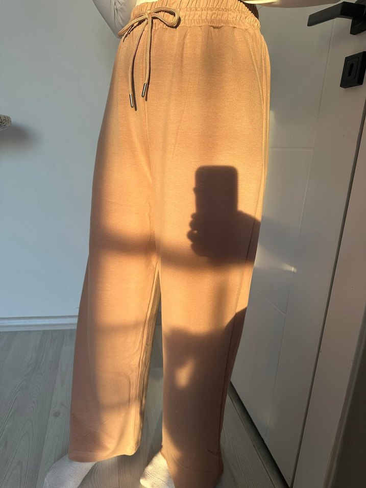 Bej Kadın Oysho Kumaş Pantolon - Görsel 2