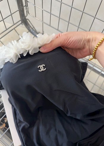 CCÇiçek Detaylı Midi Siyah Kadın Mayo - Görsel 7