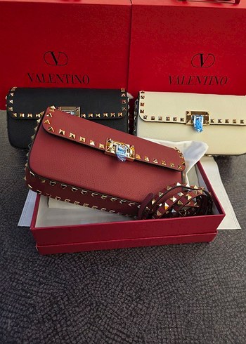 Beyaz Deri İşlemeli Kemerli Valentino Çanta - Görsel 2