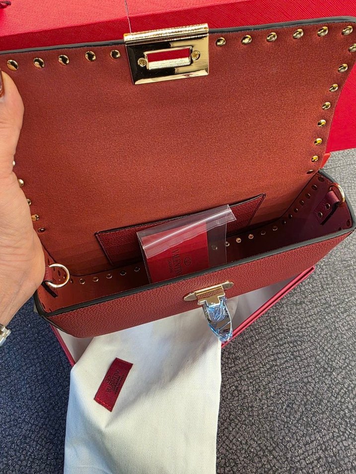 Beyaz Deri İşlemeli Kemerli Valentino Çanta - Görsel 3