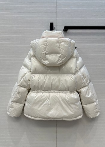 Moncler premıum kalite Beyaz Kapüşonlu Kadın Mont - Görsel 7