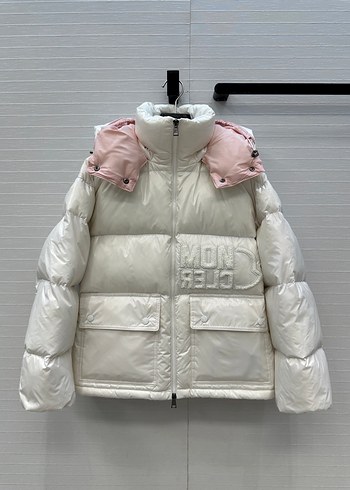 Moncler premıum kalite Beyaz Kapüşonlu Kadın Mont - Görsel 2