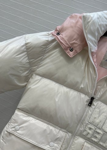 Moncler premıum kalite Beyaz Kapüşonlu Kadın Mont - Görsel 6