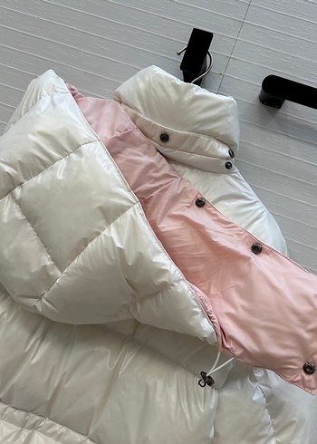 Moncler premıum kalite Beyaz Kapüşonlu Kadın Mont - Görsel 8