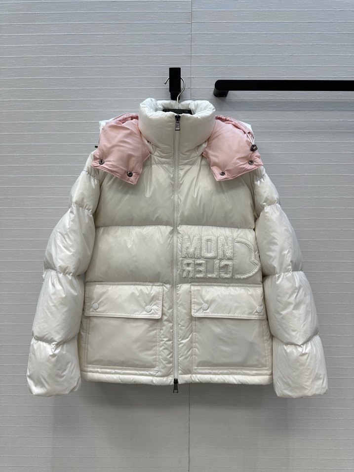 Moncler premıum kalite Beyaz Kapüşonlu Kadın Mont - Görsel 2
