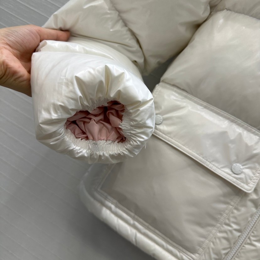 Moncler premıum kalite Beyaz Kapüşonlu Kadın Mont - Görsel 3