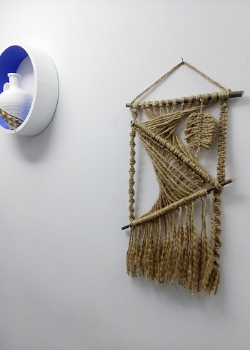 Bej Makrome Duvar Dekoru - Görsel 2