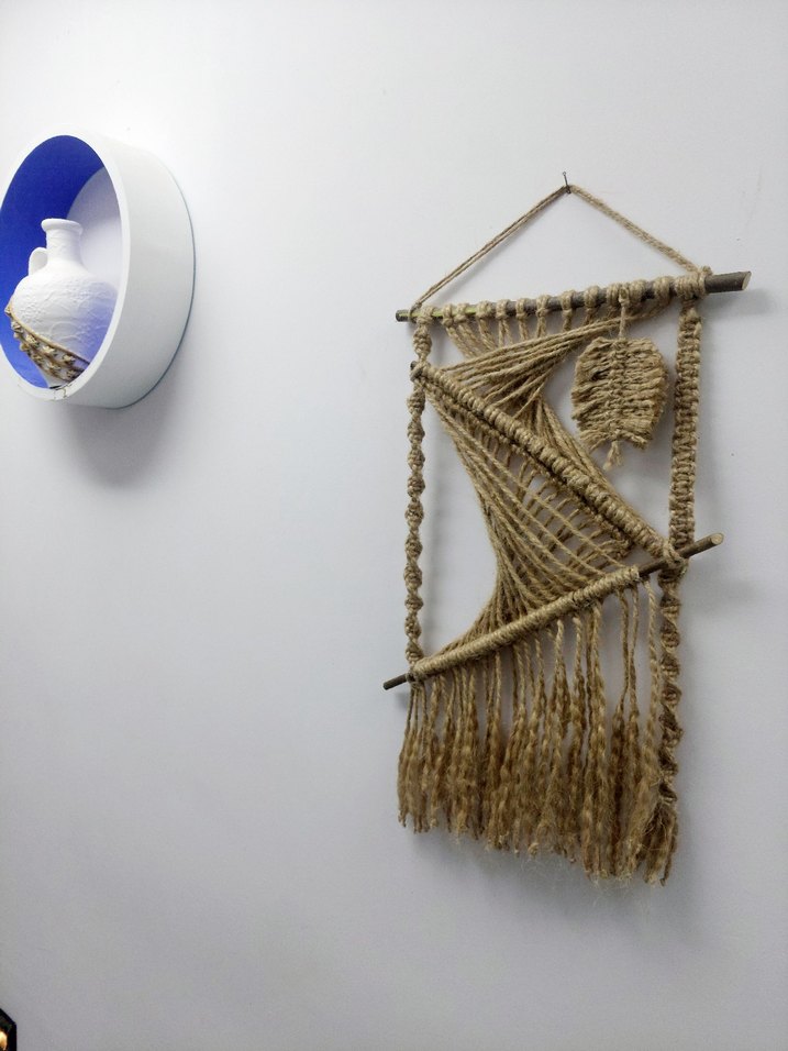 Bej Makrome Duvar Dekoru - Görsel 2