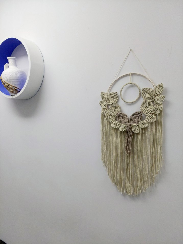 Bej ve Gri Makrome Duvar Süsü - Görsel 2