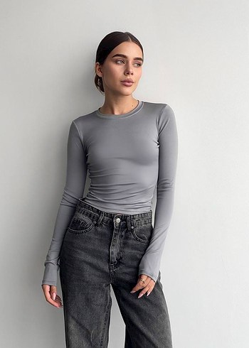 GRİ PARMAK GEÇİRMELİ BODY - Görsel 2