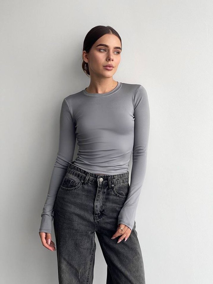 GRİ PARMAK GEÇİRMELİ BODY - Görsel 2