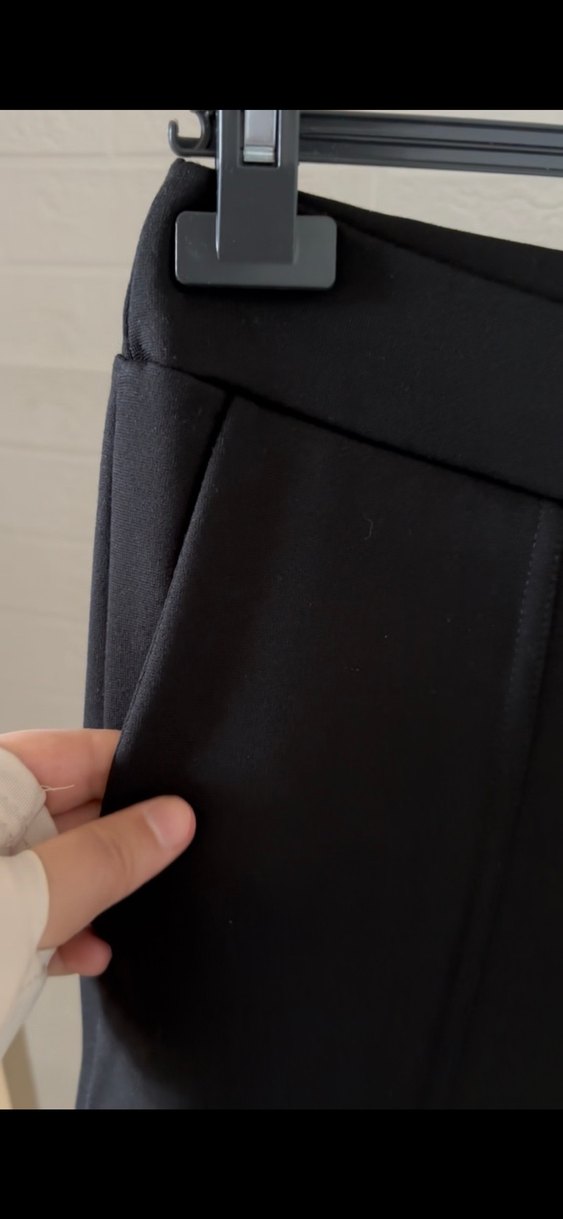 Siyah Wide leg pamuklu pantolon - Görsel 4