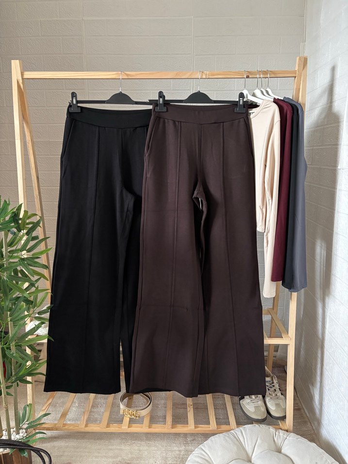 Kahverengi Kadın Wide leg pantolon - Görsel 2