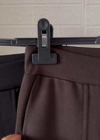 Kadın Kahverengi Wide leg pamuklu pantolon - Görsel 4