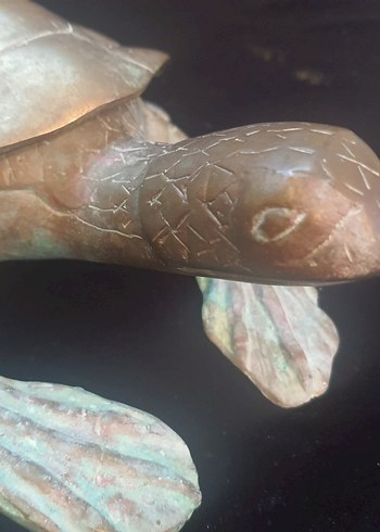 Kahverengi Deniz Kaplumbağası Heykeli Bronz CARETTA CARETTA - Görsel 5