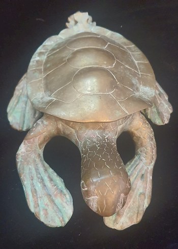 Kahverengi Deniz Kaplumbağası Heykeli Bronz CARETTA CARETTA - Görsel 3