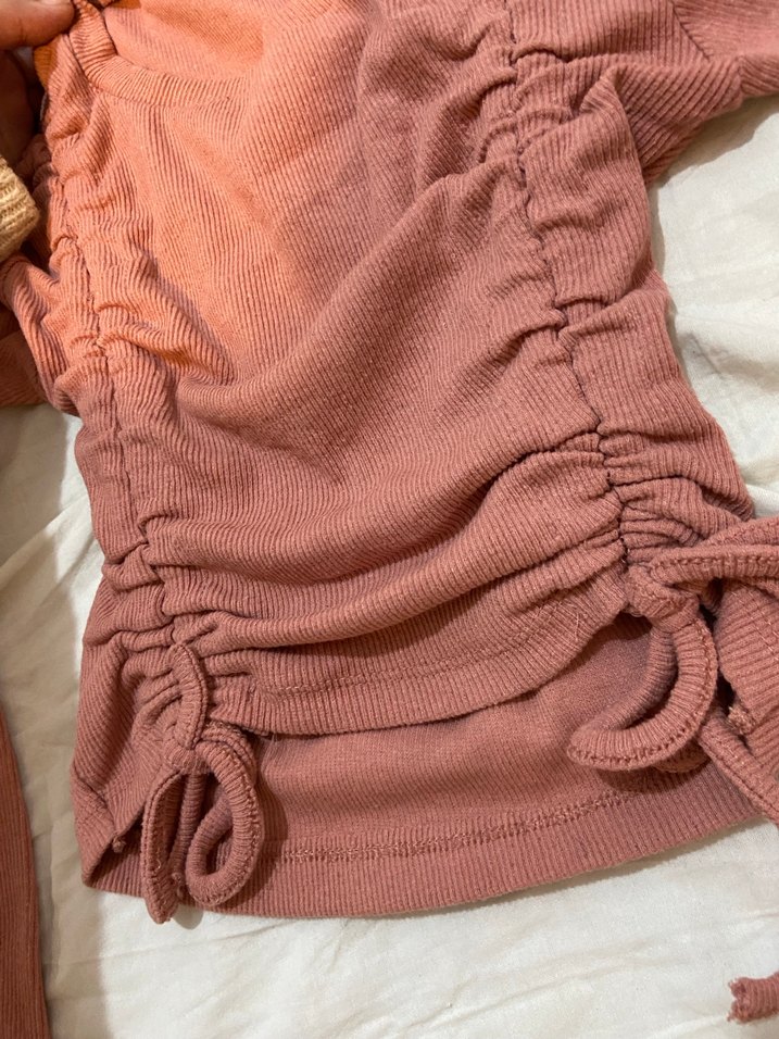 Kadın Soft Pembe Drapeli Uzun Kollu Triko - Görsel 4