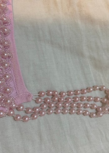 Pembe Boncuklu Askılı Bluz - Görsel 4