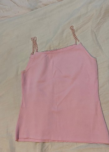 Pembe Boncuklu Askılı Bluz - Görsel 5