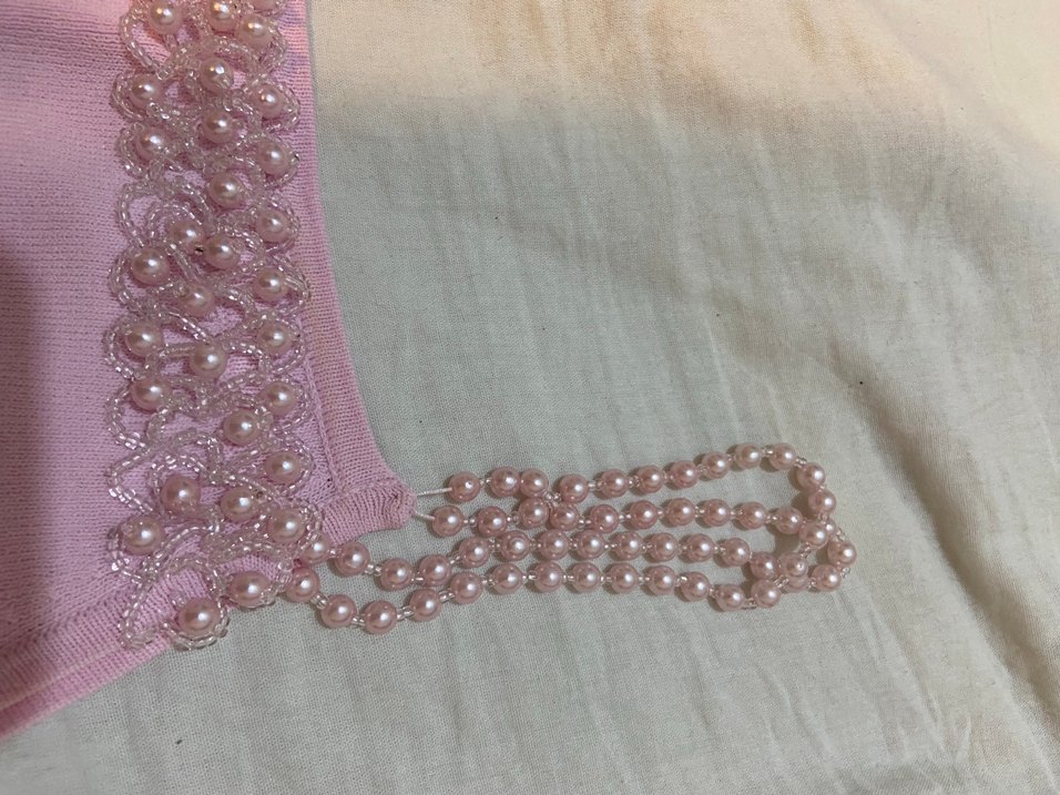 Pembe Boncuklu Askılı Bluz - Görsel 4