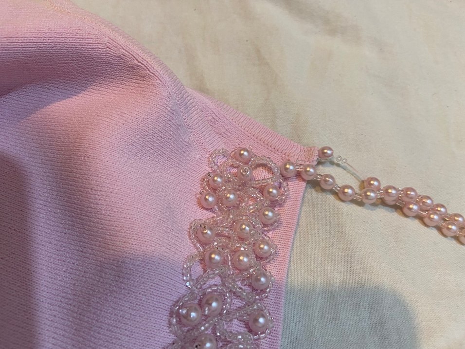 Pembe Boncuklu Askılı Bluz - Görsel 3