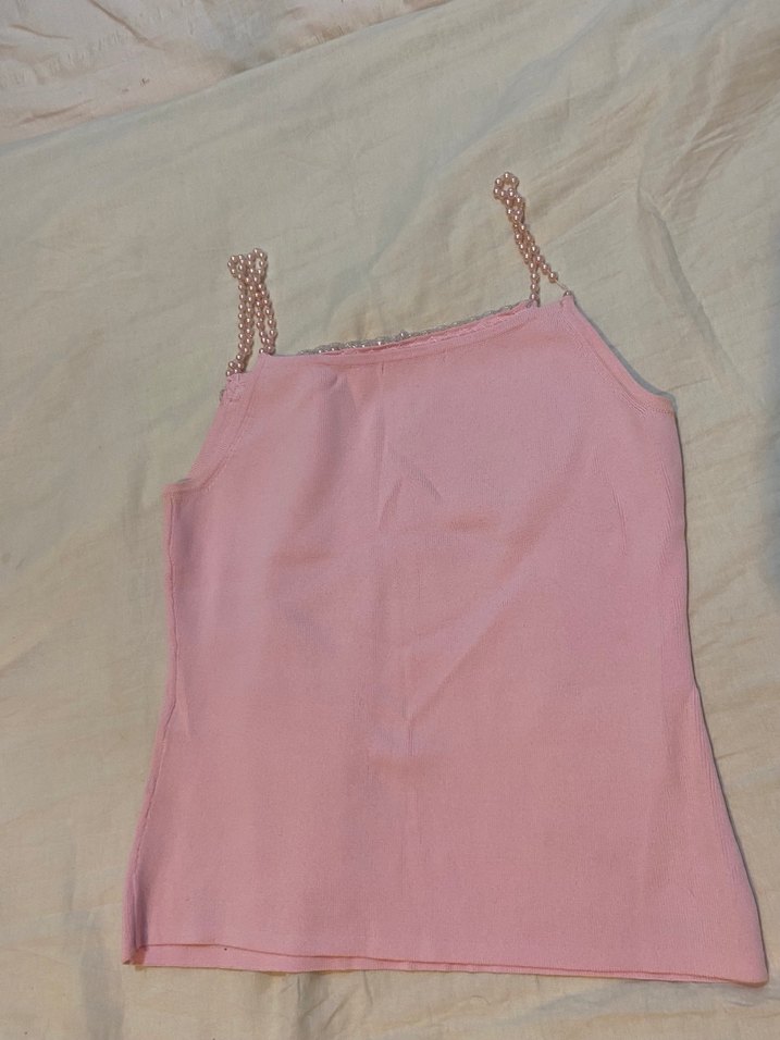 Pembe Boncuklu Askılı Bluz - Görsel 5