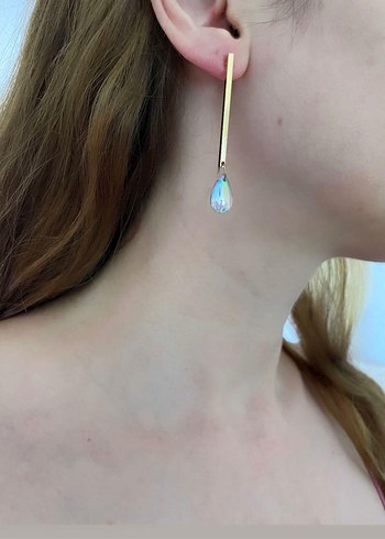 Pembe Yıldız Küpe ve Uzun Sallantılı Kadın Küpesi - Görsel 2