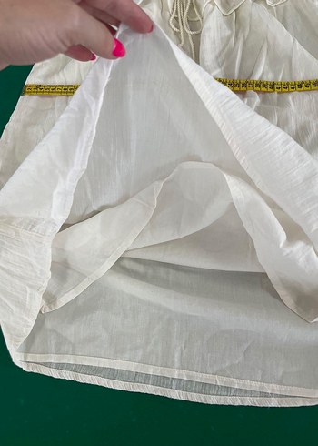 Beyaz Keten Mudo  Bohem Elbise - Görsel 3