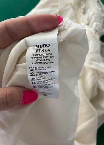 Beyaz Keten Mudo  Bohem Elbise - Görsel 4