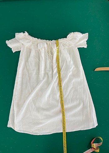 Beyaz Keten Mudo  Bohem Elbise - Görsel 8