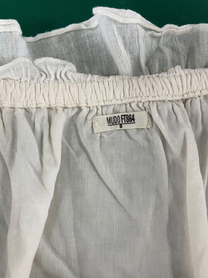 Beyaz Keten Mudo  Bohem Elbise - Görsel 2