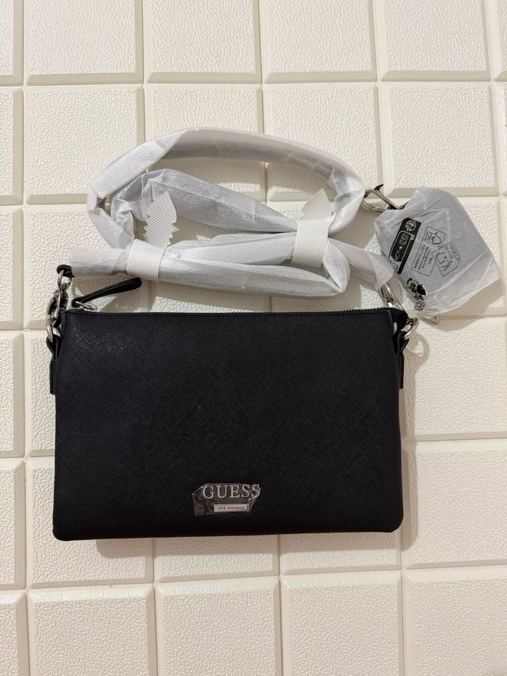 Siyah Deri Fermuarlı Kadın Çanta guess - Görsel 2