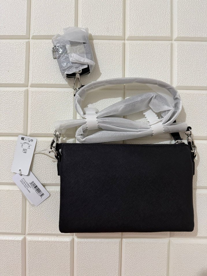 Siyah Deri Fermuarlı Kadın Çanta guess - Görsel 4